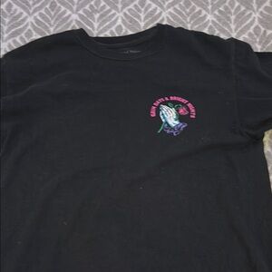 Black Graphic Tee with Colorful Design